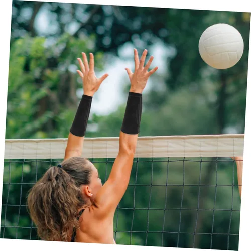 Miniatura 8 de Yardwe 1 par de almohadillas elásticas para brazos de voleibol, protector deportivo para alivio y diseño transpirable para un uso cómodo