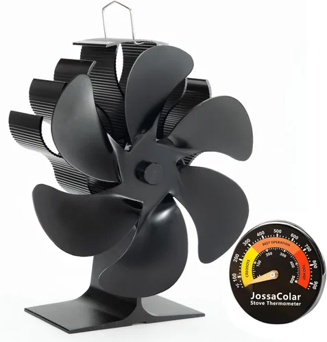 Miniatura 9 de JossaColar Ventilador de Estufa de Leña Compatible con Calentador Buddy (con Soporte y Termómetro), Ventilador de Chimenea Alimentado por Calor