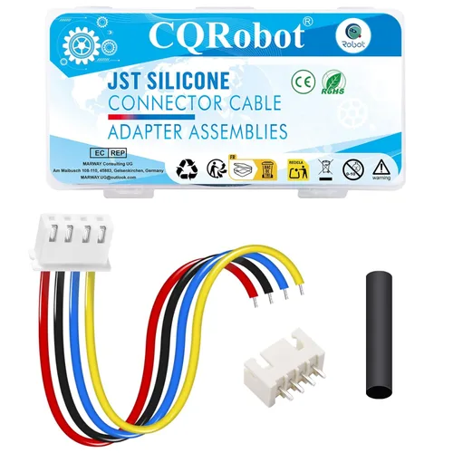 Miniatura 81 de CQRobot JST EL 4.5 mm de paso 2 pines conector electrónico IC macho, enchufes hembra carcasa y kit de terminales de crimpado en T macho/hembra. 50