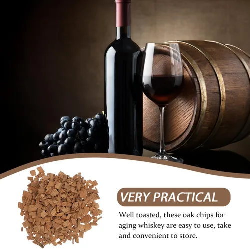 Miniatura 5 de Hemoton Paquete de 1 paquete de chips de roble para batidor francés, suministros para hacer vino, chips de roble para envejecer, cubos de whisky, As