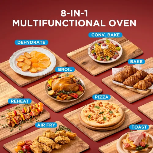 Miniatura 5 de Midea Flexify Slim - Horno tostador de puerta francesa 8 en 1, combo de freidora de aire, horno compacto de encimera con SpeedHeat infrarrojo