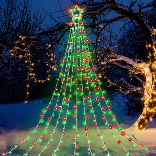 Miniatura 13 de Cadena de Luces de Navidad que Cambian de Color, 335 LED RGB con Control Remoto y Temporizador, Luces de Árbol de Navidad Impermeables