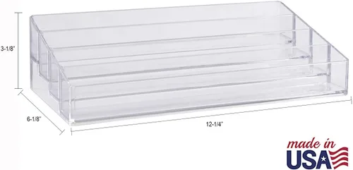 Miniatura 5 de STORi Organizador de tocador de plástico transparente de varios niveles Soporte rectangular de 4 niveles para maquillaje, paletas de sombras