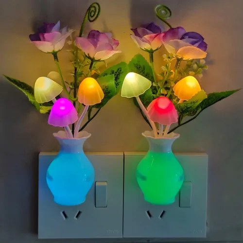 Miniatura 4 de AUSAYE - Luz nocturna LED que cambia de color, paquete de 1 lámpara enchufable del crepúsculo al amanecer, lámpara de decoración para el hogar, luz
