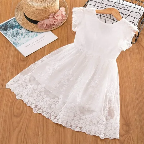 Miniatura 4 de Vestido de flores para niñas, vestido de princesa de encaje para fiestas, desfiles, vestido de verano vintage, vestido de bautizo, bautizo, vestidos