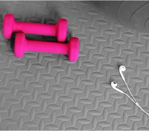 Miniatura 7 de BalanceFrom Tapete de Azulejos de Ejercicio de Espuma EVA Entrelazada de 24 x 24 pulgadas – Suelo de Rompecabezas Antideslizante para Gimnasio