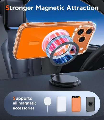 Miniatura 1121 de FNTCASE Funda para iPhone 13 Pro-Max: Fundas magnéticas transparentes compatibles con Magsafe Slim anti amarillamiento protección contra caídas