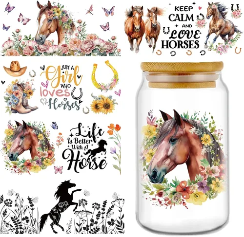 Miniatura 7 de Rngmsi Envoltura de taza UV DTF – 5 hojas de pollo UV DTF envolturas de tazas para 16 oz de animales de granja Uvdtf calcomanías personalizadas