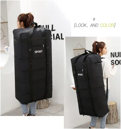Miniatura 8 de Bolsa de viaje Oxford expandible extra grande con ruedas, impermeable, ligera, plegable, maleta, Entramado, Equipaje extensible central rígido