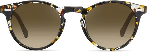 Miniatura 15 de CARFIA Gafas de sol polarizadas de acetato redondo para mujer, protección UV de cara pequeña con funda de cuero CA5288
