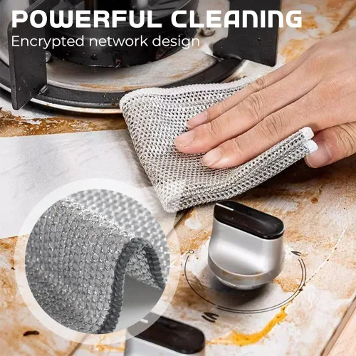 Miniatura 2 de Pousbo Trapos multiusos para lavar platos, paños de alambre de metal para lavar platos, toallas limpias, trapos de limpieza de alambre de primera