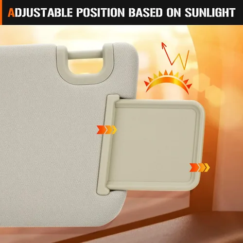 Miniatura 6 de Visera solar con luz para Nissan Pathfinder 2013-2018, Infiniti QX60 2014-2017, JX35 2013, reemplazo de visera solar beige del lado izquierdo