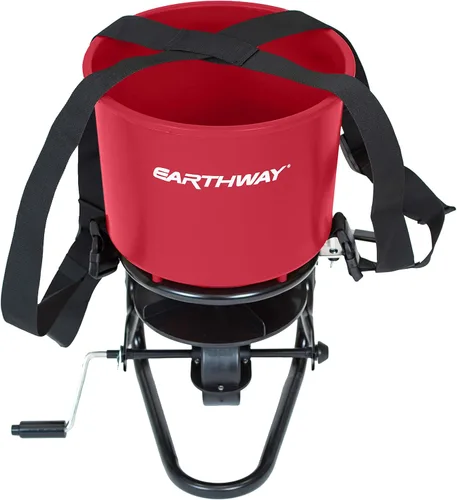 Earthway 3100 40 LB (39.7 lbs) Esparcidor profesional de manivela de montaje en el pecho, incluye tecnología de propagación uniforme, correa de