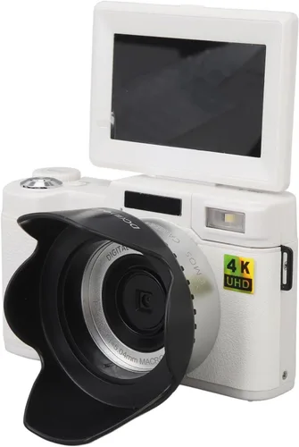 Cámara digital para fotografía, cámara de vlogging 4K 48MP con pantalla abatible de 3 pulgadas, zoom 16X anti vibración y función de embellecimiento