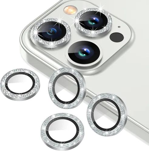 Miniatura 26 de AGVEE Paquete de 6 protectores de lente de cámara para iPhone 14 Pro de 6.1 pulgadas/14 Pro Max de 6.7 pulgadas, con diamantes brillantes y anillo