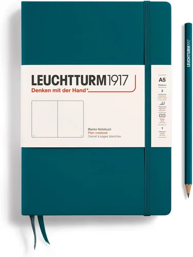 Miniatura 74 de LEUCHTTURM1917 - Cuaderno de tapa dura mediano A5 con 251 páginas numeradas para escritura y diario (verde menta, con puntos)