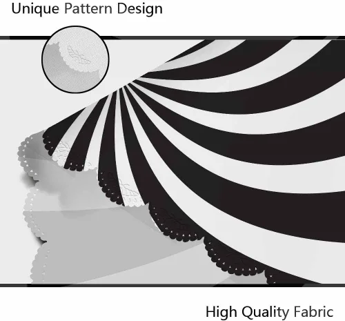 Miniatura 5 de AOYEGO Mantel redondo de 60 pulgadas en negro y blanco con divertidas rayas en espiral, mantel moderno de poliéster para decoración del hogar