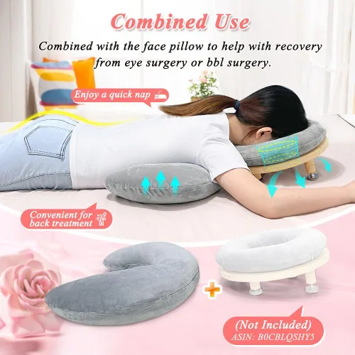 Miniatura 5 de KAAMOS Almohada de pecho para mesa de masaje, almohada de masaje para dormir, masaje de cuña, almohada de pecho para dormir boca abajo almohada