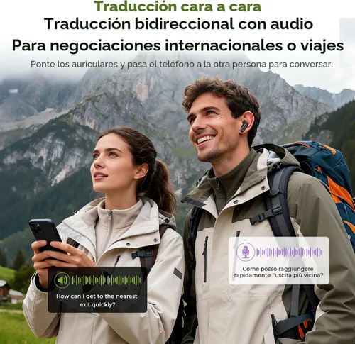 Miniatura 8 de Auriculares BEARTAIN NE20, Nuevos Auriculares AI NE20 de 2025 con Traducción en Tiempo Real, Auriculares Traductor de Idiomas con Pantalla Táctil