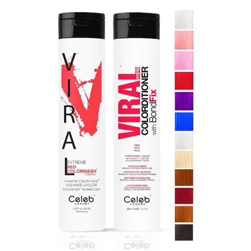 Celeb Luxury Intense Color Depositing Colorwash Shampoo + BondFix Rebuilder, tinte vegano para el cabello, a base de plantas de origen sostenible,