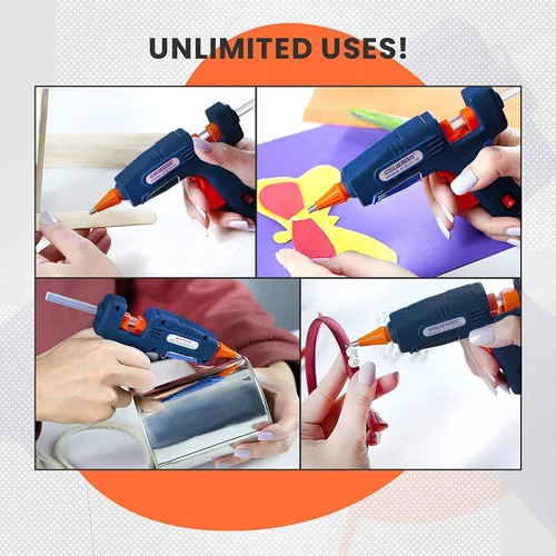 Miniatura 6 de Mini pistola de pegamento caliente con kit de 30 barras de pegamento + paquete de 200 barras de pegamento caliente