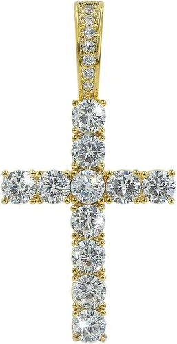 Miniatura 7 de JINAO Cadena de Cruz para Hombres Collar de Cruz de Oro Chapado en Oro de 14K Cadena de Cruz de Clavo Grande con Circonitas Cúbicas Colgante Joyería