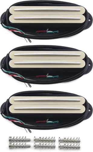 Miniatura 10 de FLEOR Humbucker de doble riel caliente de tamaño single-coil para guitarra (12-13K), crema