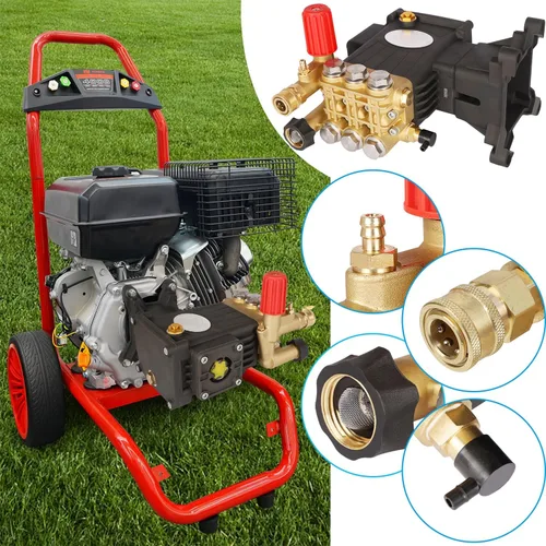 Miniatura 7 de Biswing Bomba para Lavadora a Presión, Eje de 1" Horizontal Émbolo Triple, 4400 PSI Máximo, 4 GPM, Bomba de Transmisión Directa con Descargador