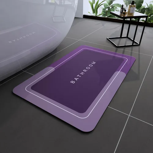 Miniatura 36 de Tapete de baño, tapetes de baño súper absorbentes, antideslizantes, de secado rápido, tapetes de goma fina para piso de baño que caben debajo