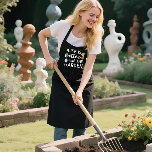 Miniatura 3 de Delantal de jardinería para mujer con bolsillos, delantal de jardín ajustable divertido regalo para jardinero, mamá, esposa, amante de las plantas