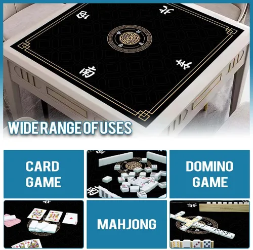 Miniatura 3 de Alfombrilla Mahjong, alfombrilla de juego antideslizante y reductora de ruido, alfombrilla de mesa Mahjong de 31.5 pulgadas, alfombrilla Mahjong