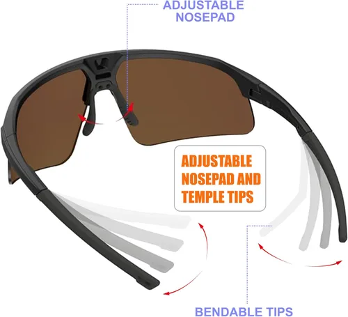 Miniatura 6 de Q217 HD Gafas de sol polarizadas para mujeres y hombres, ciclismo, correr, pesca, senderismo, golf, béisbol, voleibol, deportes al aire libre, Q217