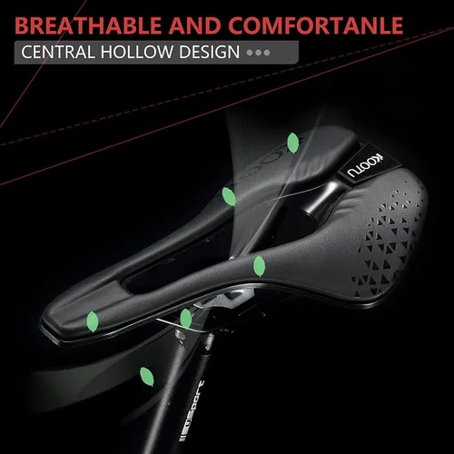Miniatura 5 de KOOTU Sillín de bicicleta de carretera, cómodo asiento de bicicleta impermeable para hombres y mujeres, asiento de bicicleta transpirable que