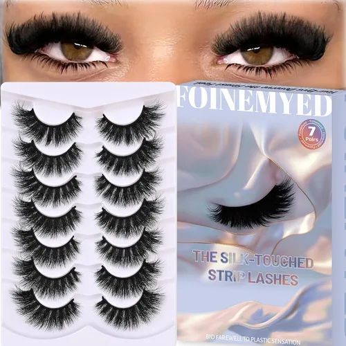 Miniatura 14 de Pestañas postizas de visón con volumen que parecen extensiones glamorosas y rizadas, paquete de 5 pares