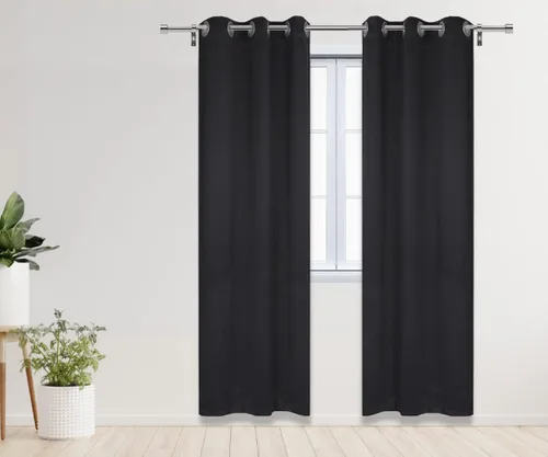 Miniatura 25 de YOUR CHAIR COVERS - Cortinas opacas de poliéster con ojales - (negro 52 x 63 pulgadas - juego de 2) - para oscurecer la habitación, dormitorio, sala