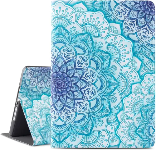 Vimorco Funda para iPad 5ª/6ª Generación de 9.7 pulgadas 2017/2018, para iPad Air 1/2 Funda 2013/2014, Funda de Soporte Ajustable Delgada, Mandala