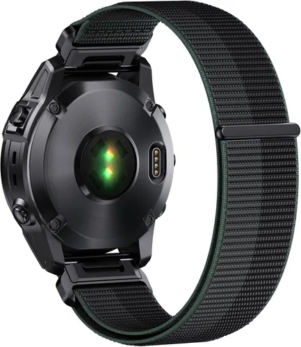 Miniatura 10 de Compatible con Garmin Fenix 8/8 Pro 2.008 in/Fenix 7X/6X/6X Pro/5X/5X Plus, correa de reloj de nailon de 1.024 in de ajuste rápido, correa Negro
