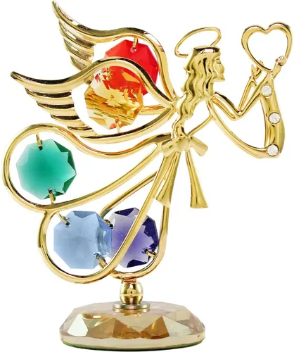 Miniatura 5 de Crystocraft Bonita figura de ángel con base de cristal, mini adorno de ángel de cristal, regalo decorativo para boda, Acción de Gracias, Día de San