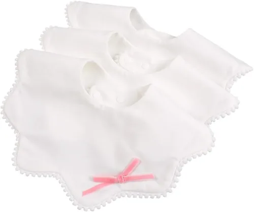 Miniatura 8 de Bamery Baberos tipo bandana para bebé, baberos de algodón blanco para babeo y dentición, absorbentes para niños y niñas Estrella+punto+nieve