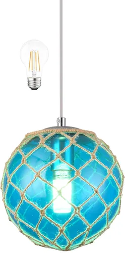 Lámpara Colgante Azul Lámpara Colgante Costera Iluminación Colgante Náutica Iluminación de Casa de Playa Accesorios de Iluminación de Océano Lámpara