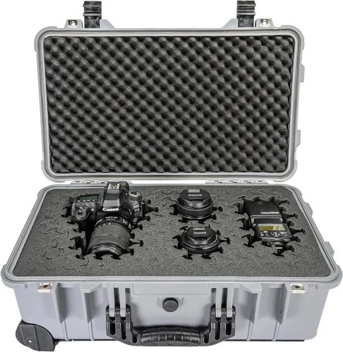 Miniatura 6 de Eylar Estuche rígido de 22 pulgadas con rodillo de mano con espuma Ragar XP Crosslink reconfigurable y reutilizable, impermeable, a prueba de golpes