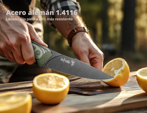 Miniatura 2 de Cuchillo de Utilidad de Cocina de 5.5 Pulgadas - Acero Alemán de Espiga Completa Resistente al Óxido, Mango G10 - Cuchillo de Chef Profesional