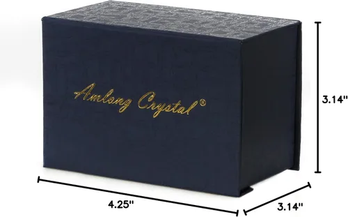 Miniatura 4 de Amlong Crystal Esfera de adivinación de meditación Feng Shui, bola de cristal, bola decorativa con soporte de madera y caja de regalo, morado, 3.1
