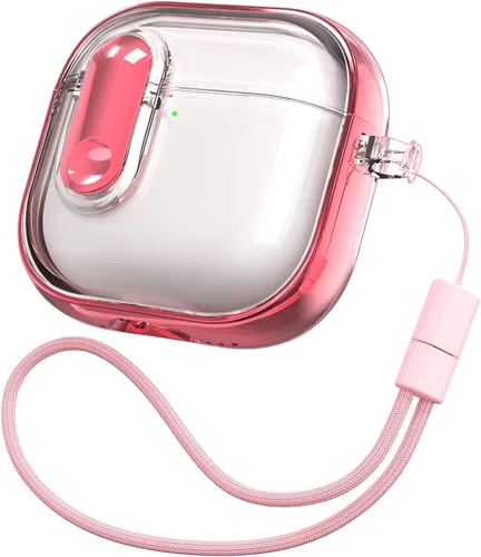 Miniatura 8 de RFUNGUANGO (con cerradura de seguridad) Funda protectora transparente para AirPods Pro de 2.ª/1.ª generación, Funda protectora de TPU suave Verde