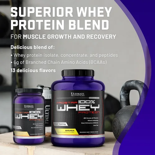 Miniatura 3 de Ultimate Nutrition Prostar Proteína de suero en polvo aislada de plátano - Bajo en carbohidratos, alto en proteínas para ganancia muscular