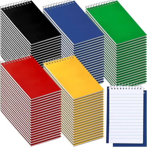 Miniatura 7 de Teling 50 blocs de notas en espiral a granel, bloc de notas pequeños de 3 x 5 pulgadas, cuadernos de bolsillo con 75 hojas de papel rayado