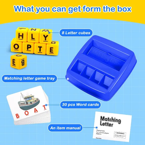 Miniatura 2 de Fenikso - Juego de combinación de letras, ortografía del alfabeto y lectura de palabras, reconocimiento de objetos y colores, juguete educativo