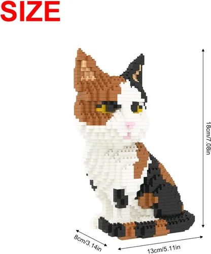 Miniatura 2 de Larcele Conjunto de animales de bloques de construcción micro para gatos, mini ladrillos de juguete de construcción 3D, 1191 piezas KLJM-05