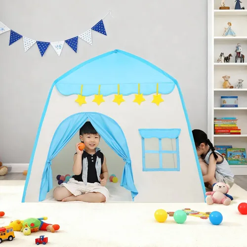 Miniatura 2 de Tienda de campaña para niños, casa de juegos para interiores, 39 x 51 pulgadas, azul