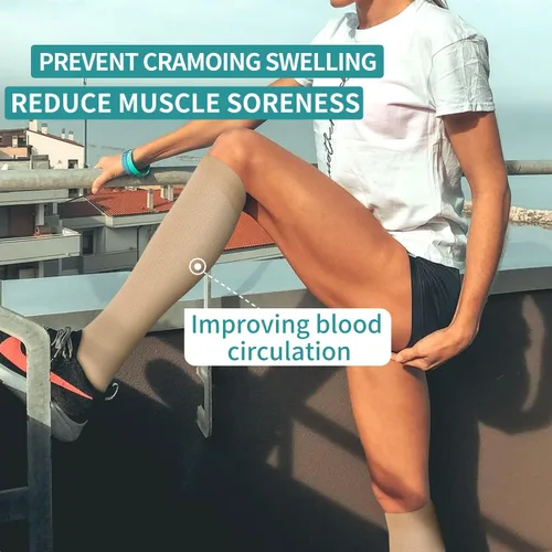 Miniatura 10 de Laite Hebe 4 pares de calcetines de compresión para mujeres y hombres, el mejor apoyo para enfermeras, correr, atletismo